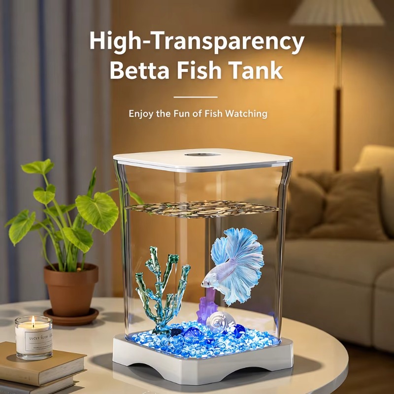 Aquarium Fish Keeping - Shatterproof Glass Betta Aquarium Unique Shape