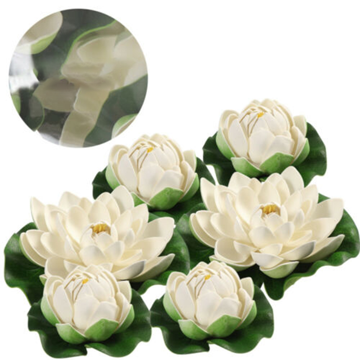 Fish Aquarium Home - 6pcs White Artificial Lotus Simulate Plastic