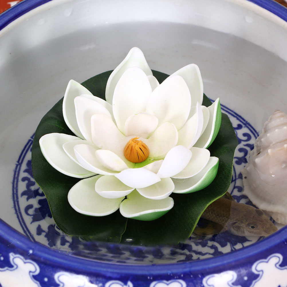 8Pcs Simulation Lotus Floating - Aquarium Plants ulasan dan harga