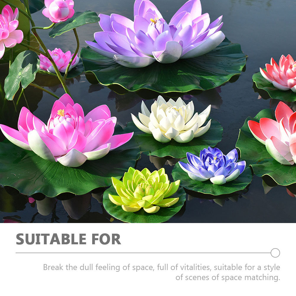 8Pcs Simulation Lotus Floating - Aquarium Plants ulasan dan harga