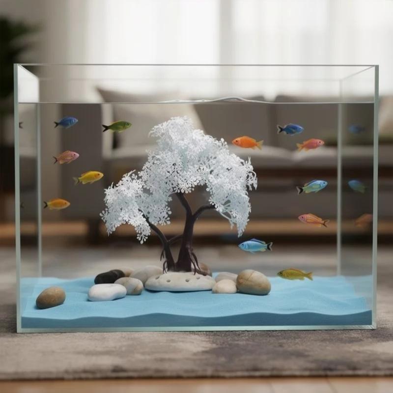 [Artificial White Bonsai Tree  - Aquarium Fish Betta ulasan dan harga