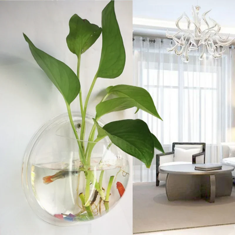 Pinsjar Acrylic Fish Bowl Wall - Aquarium Fish Betta ulasan dan harga