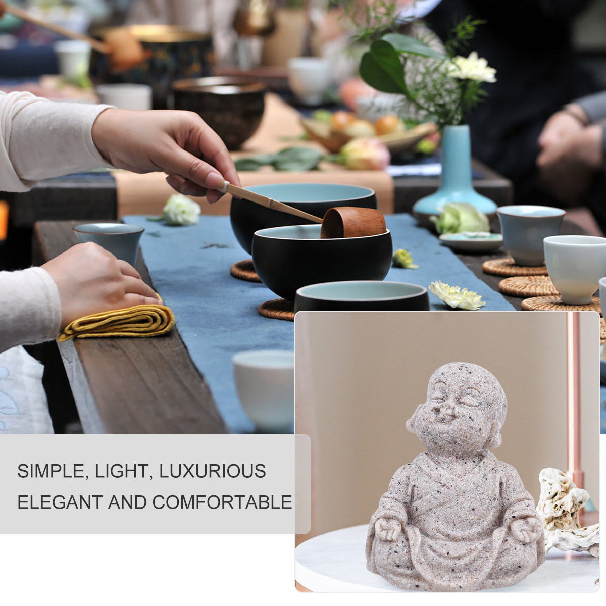 Maitreya Buddha Statue Sandsto - Aquarium Decor ulasan dan harga