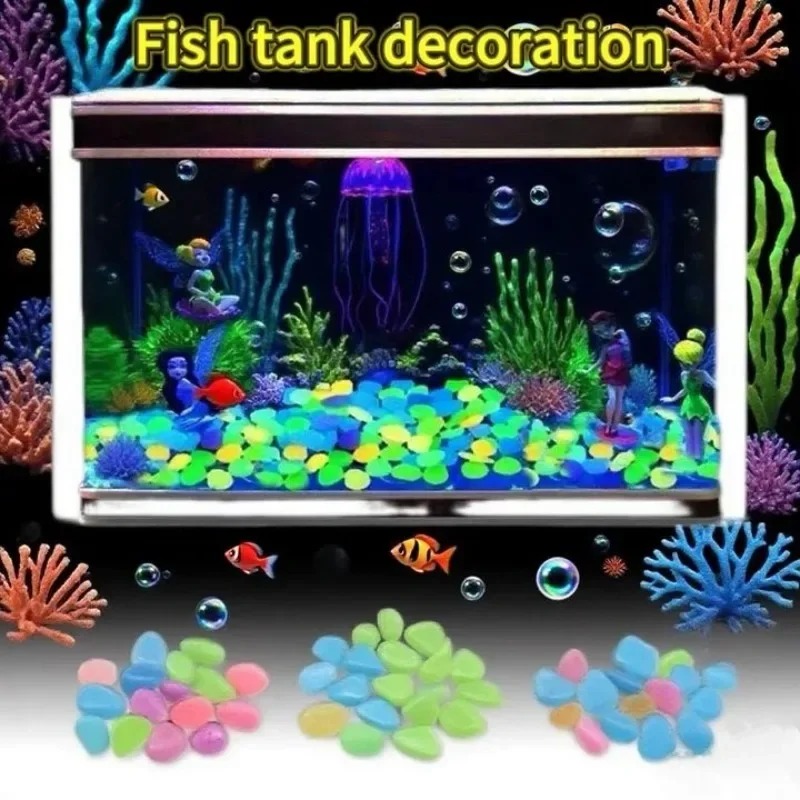 100-1000PCS Luminous Stone Gar - Fish Tank Gravel ulasan dan harga